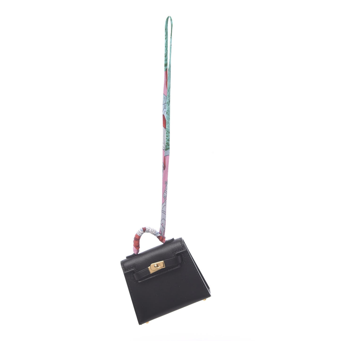 Tadelakt Mini Kelly Twilly Bag Charm Black