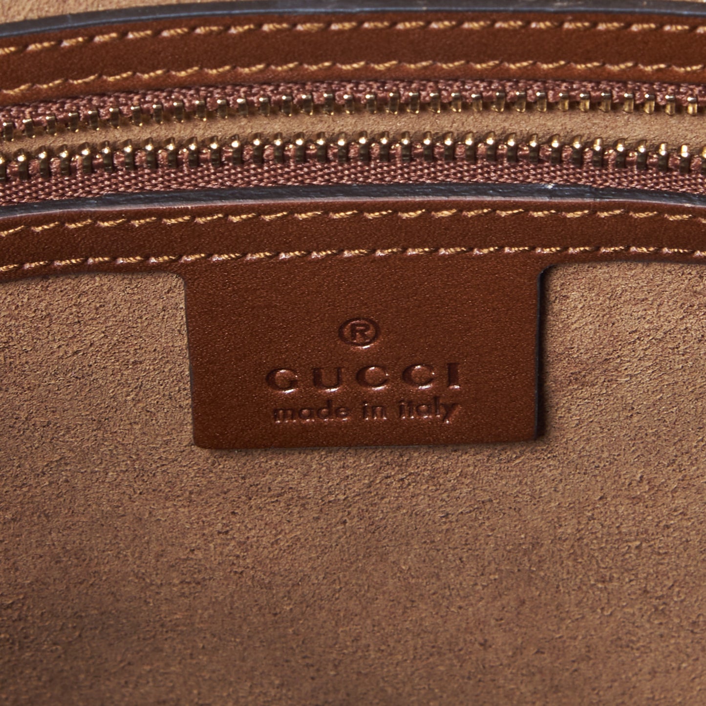 GG Supreme Monogram Linea A Foldover Tote Brown
