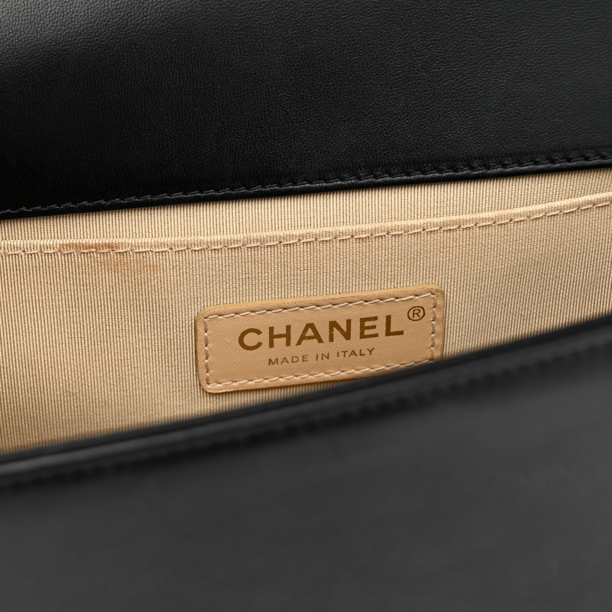 Lambskin Chain Quilted Medium Boy Flap Black