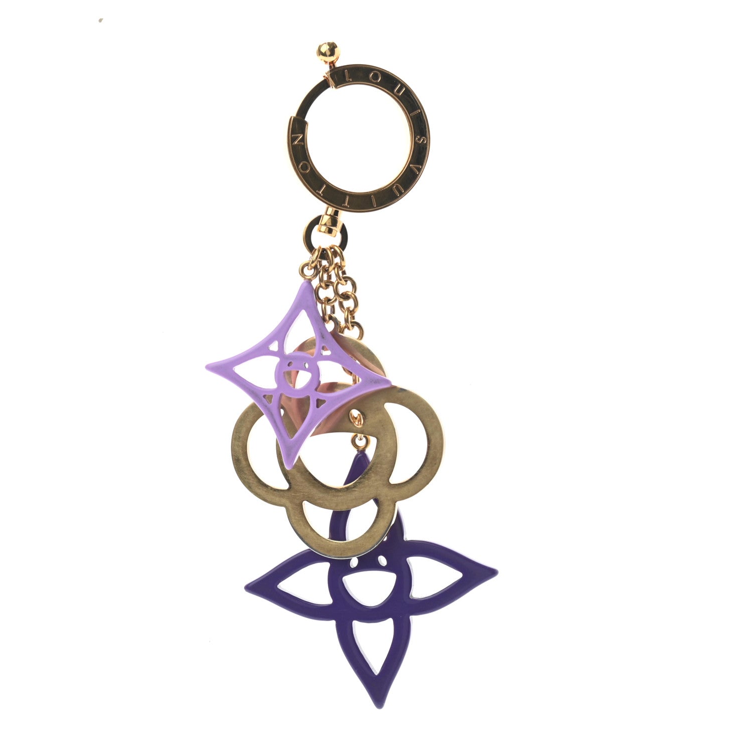 Louis Vuitton Brass Enamel Cosmic Blossom Bag Charm Violet 1 of 3