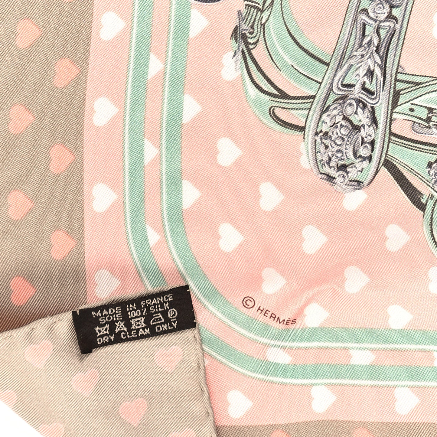 Silk Brides De Gala Love Pocket Square Beige Rose Dragee Vert Amande