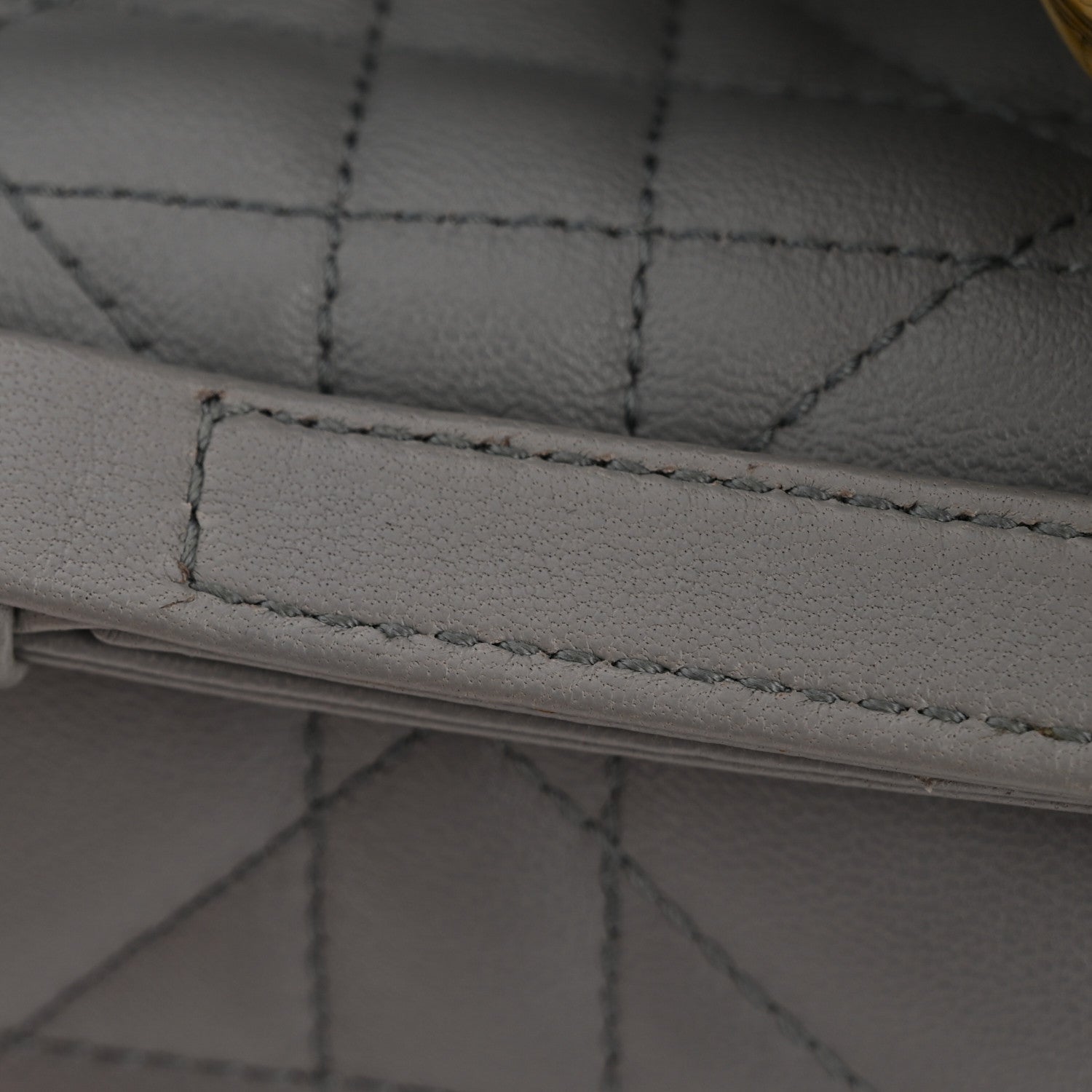 Christian Dior Lambskin Supple Macrocannage Ammi Bag Grey 14 of 14