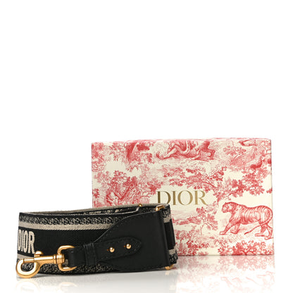 Christian Dior Canvas Embroidered Toile De Jouy Shoulder Strap Black 10 of 10