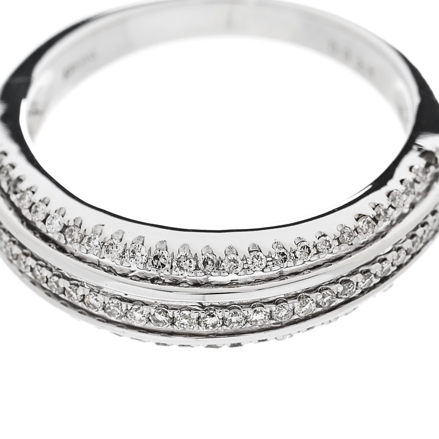Parker & West by FASHIONPHILE 18K White Gold Diamond .24ctw 3 Row Pave Band Ring 53 6.25 7 of 13