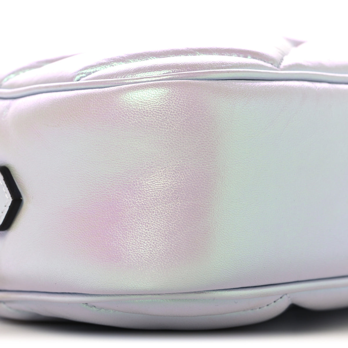 Iridescent Nappa Chevron Matelasse Small GG Marmont Chain Shoulder Bag Iridescent Snow Light Blue