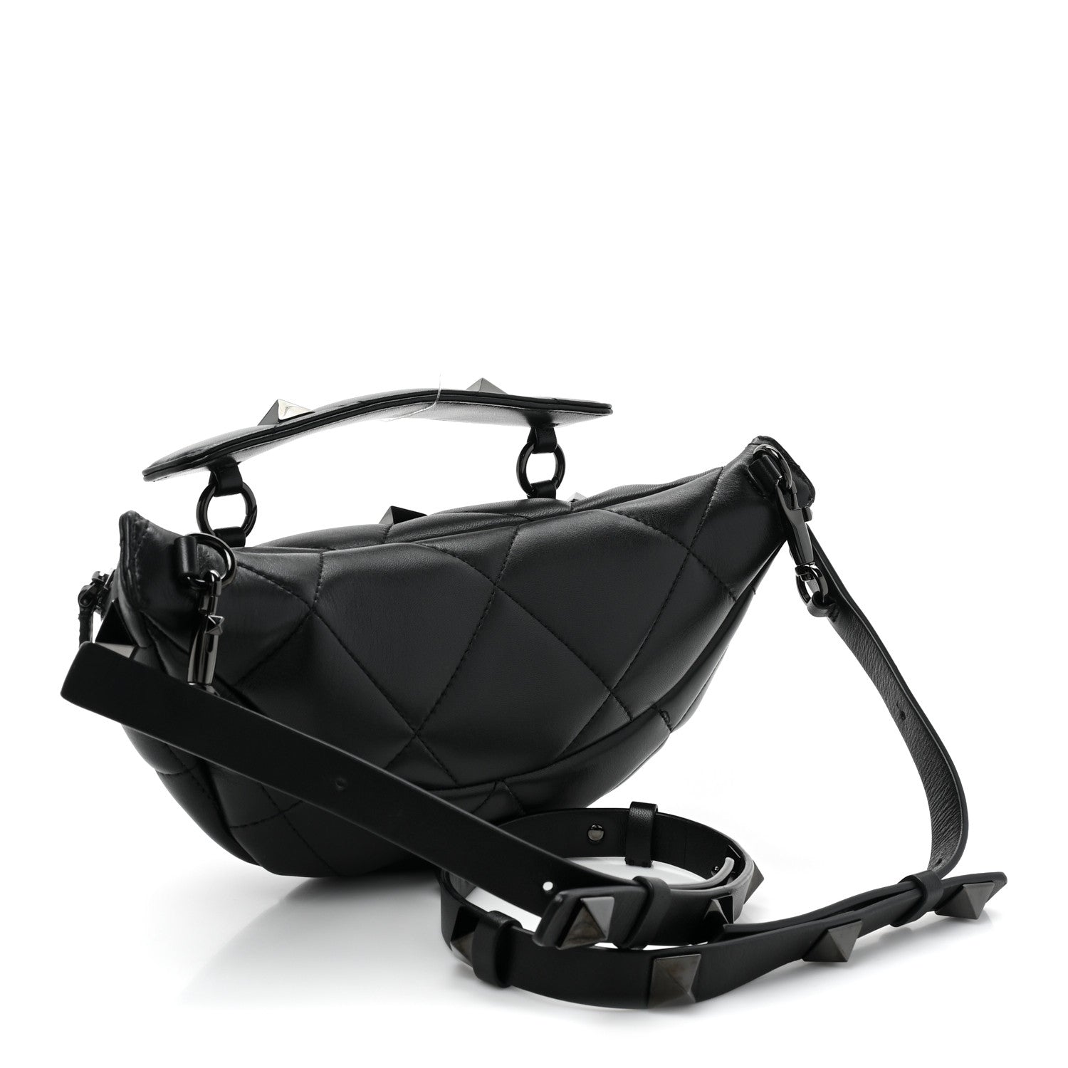 Valentino Garavani Nappa Monochrome Roman Stud Belt Bag Black 3 of 11
