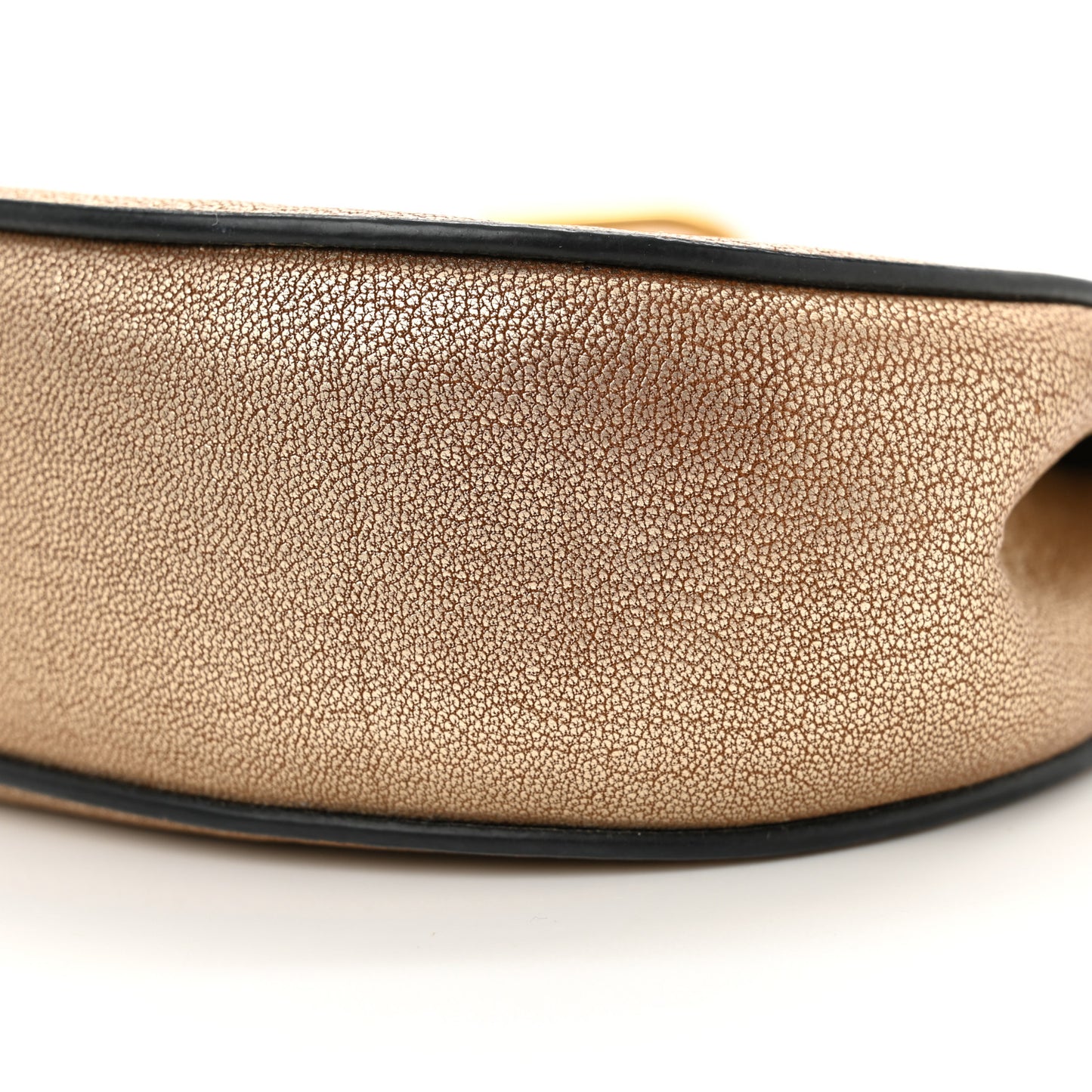 Metallic Goatskin Mini Drew Shoulder Bag Pale Gold