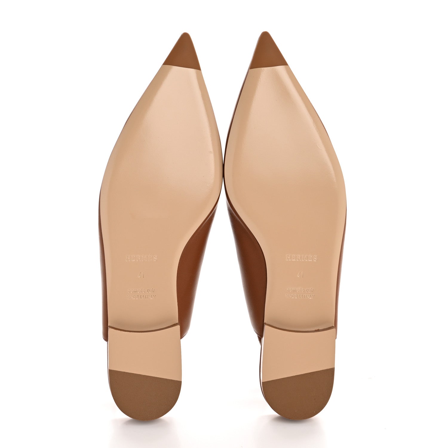 Hermes Nappa Lovely Slingback Mules 41 Gold 6 of 10