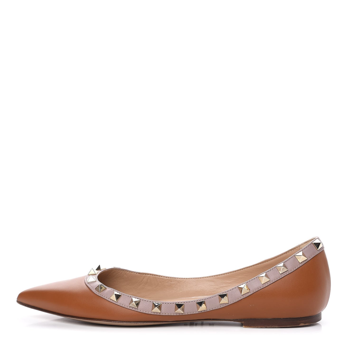 Nappa Rockstud Ballerina Flats 39.5 Light Cuir Poudre
