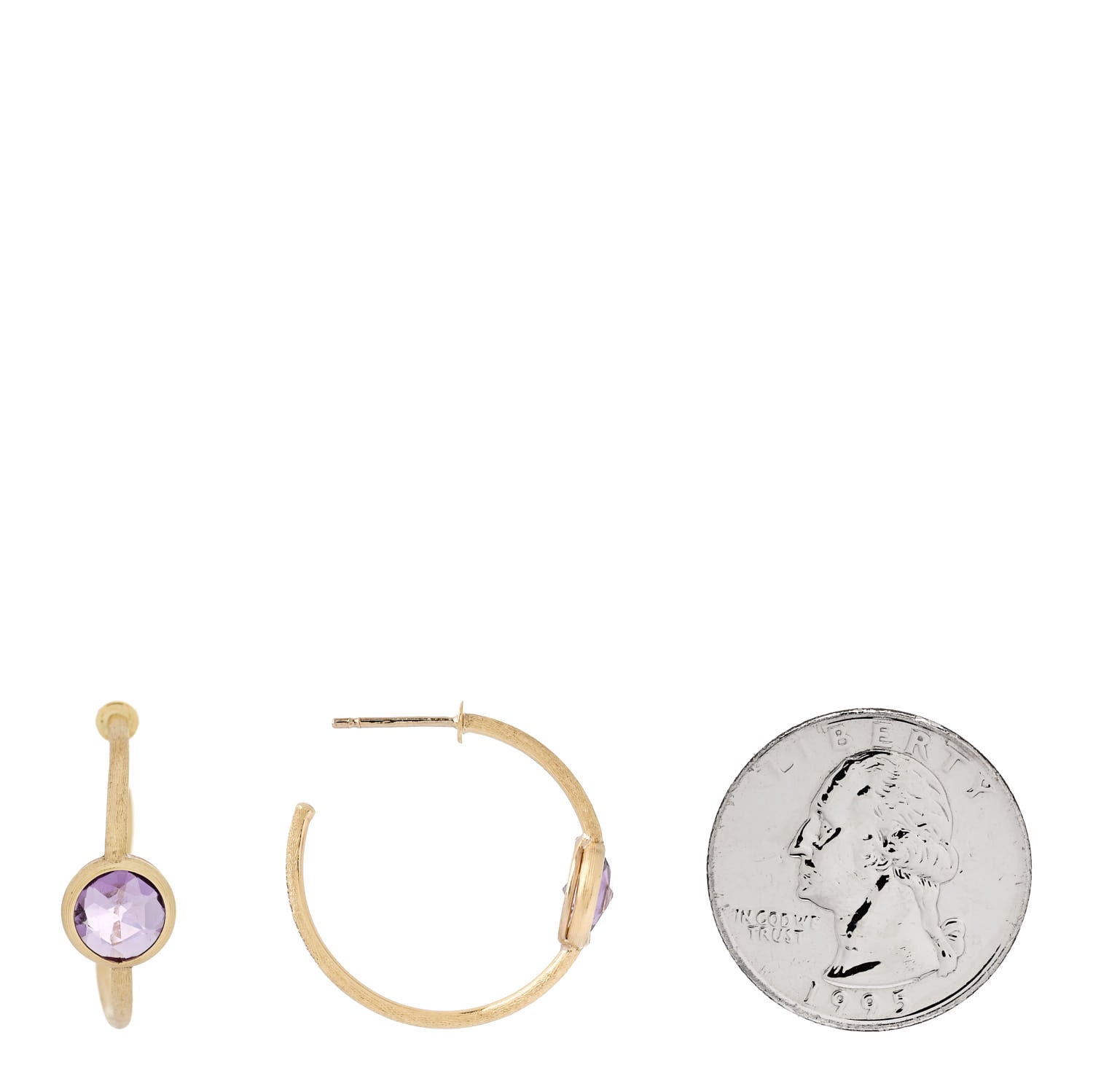 Marco Bicego MARCO BICEGO 18K Yellow Gold Amethyst Jaipur Hoop Earrings 2 of 6