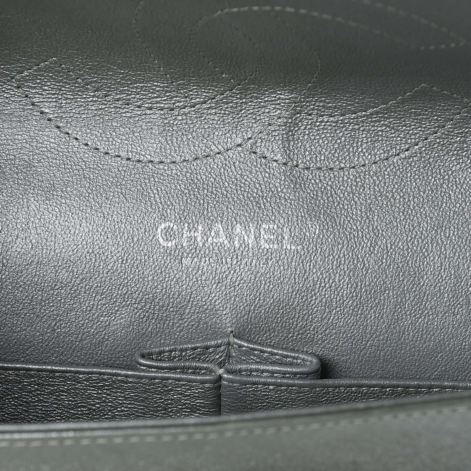 Chanel Metallic Lambskin Quilted Jumbo Double Flap Green 6 of 10