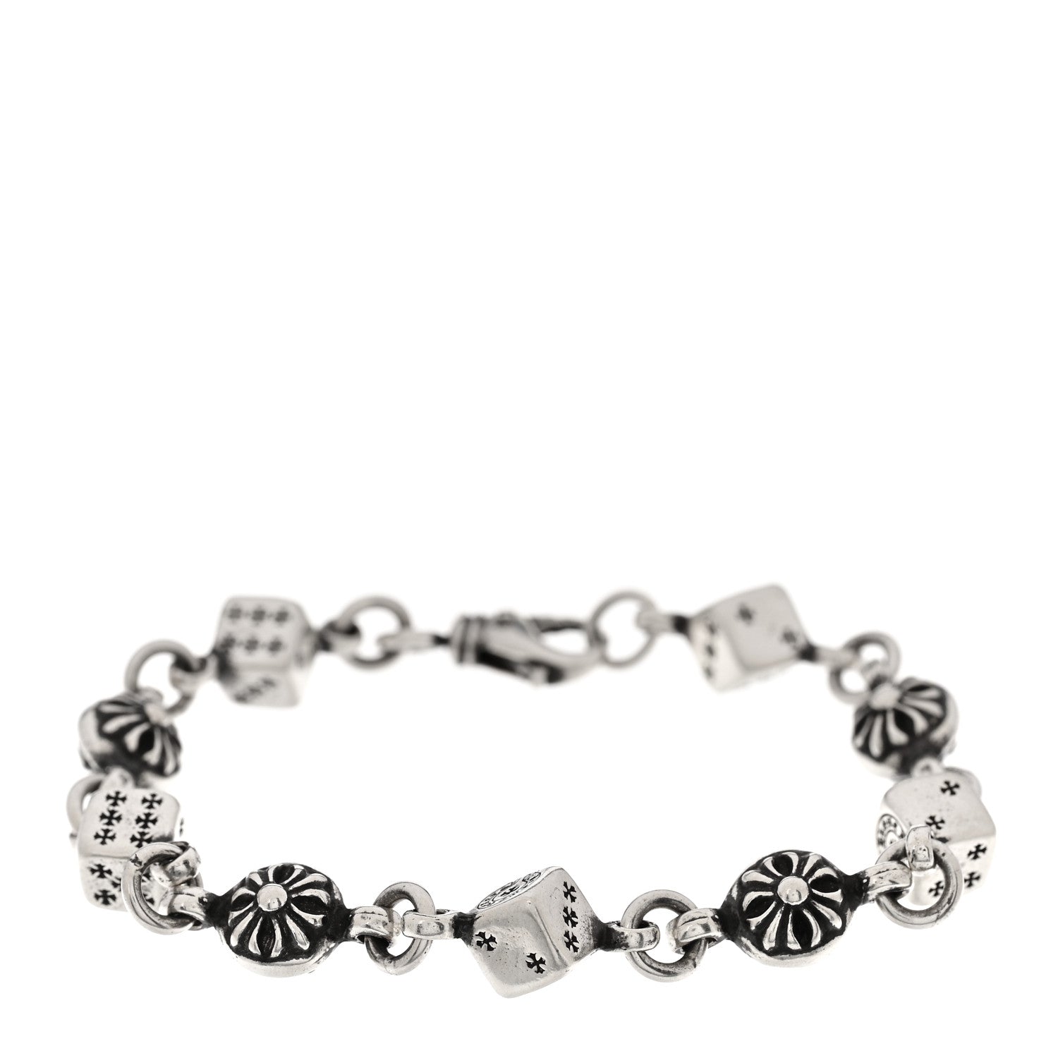 Chrome Hearts Sterling Silver Dice 9 Link Bracelet 1 of 4
