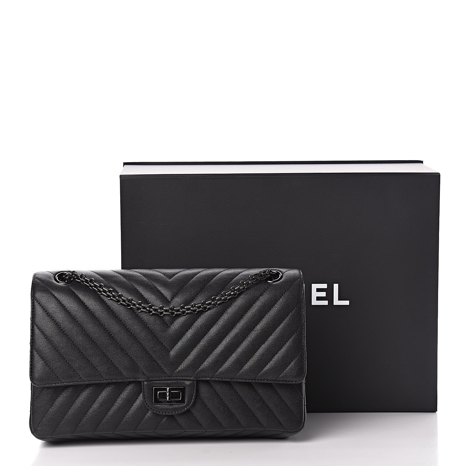 Chanel Sheepskin Chevron Quilted 2.55 Reissue 226 Flap So Black 16 of 16