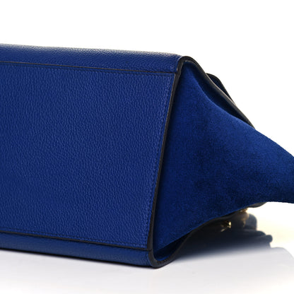 Celine Drummed Calfskin Suede Small Trapeze Indigo 9 of 9