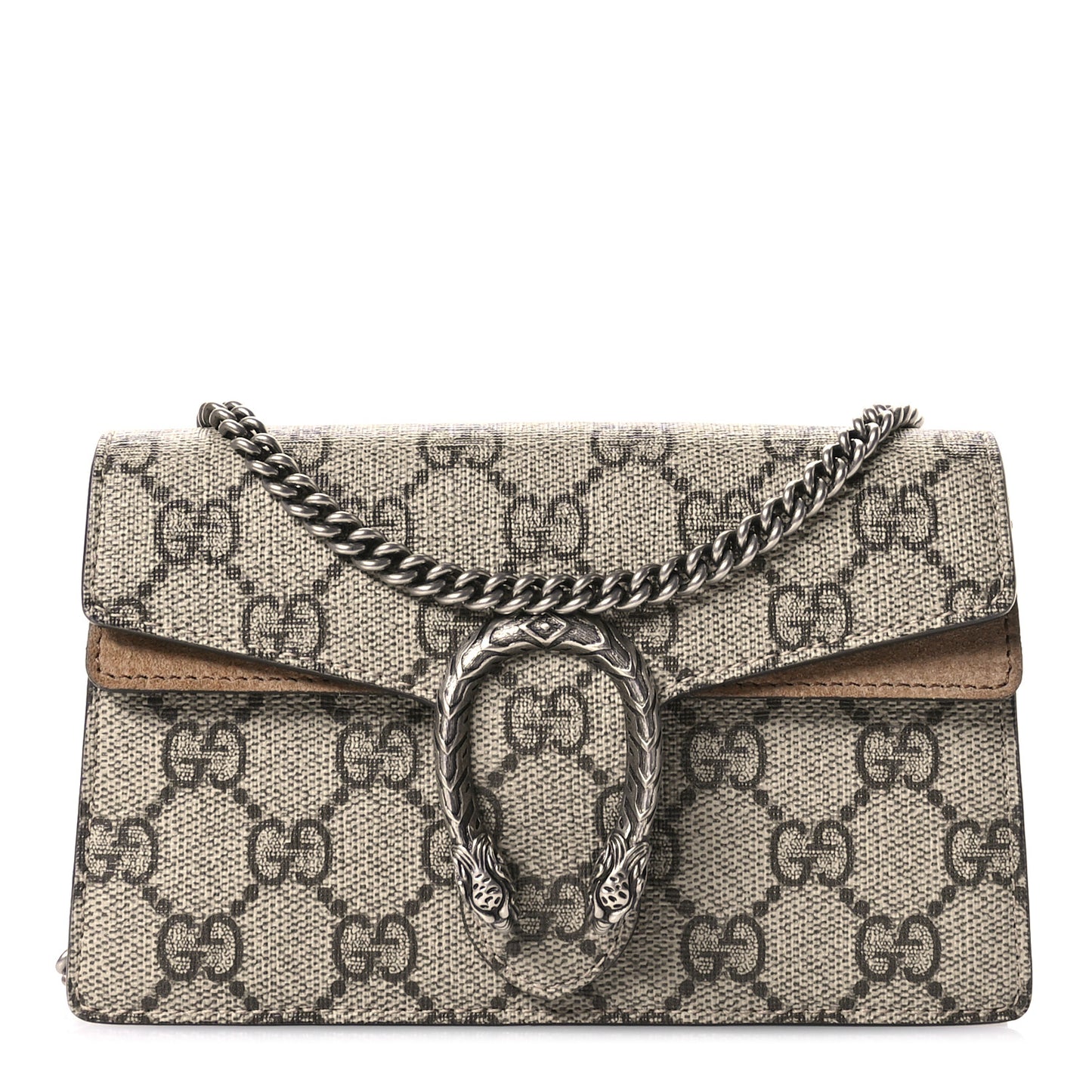 GG Supreme Monogram Super Mini Dionysus Shoulder Bag Taupe