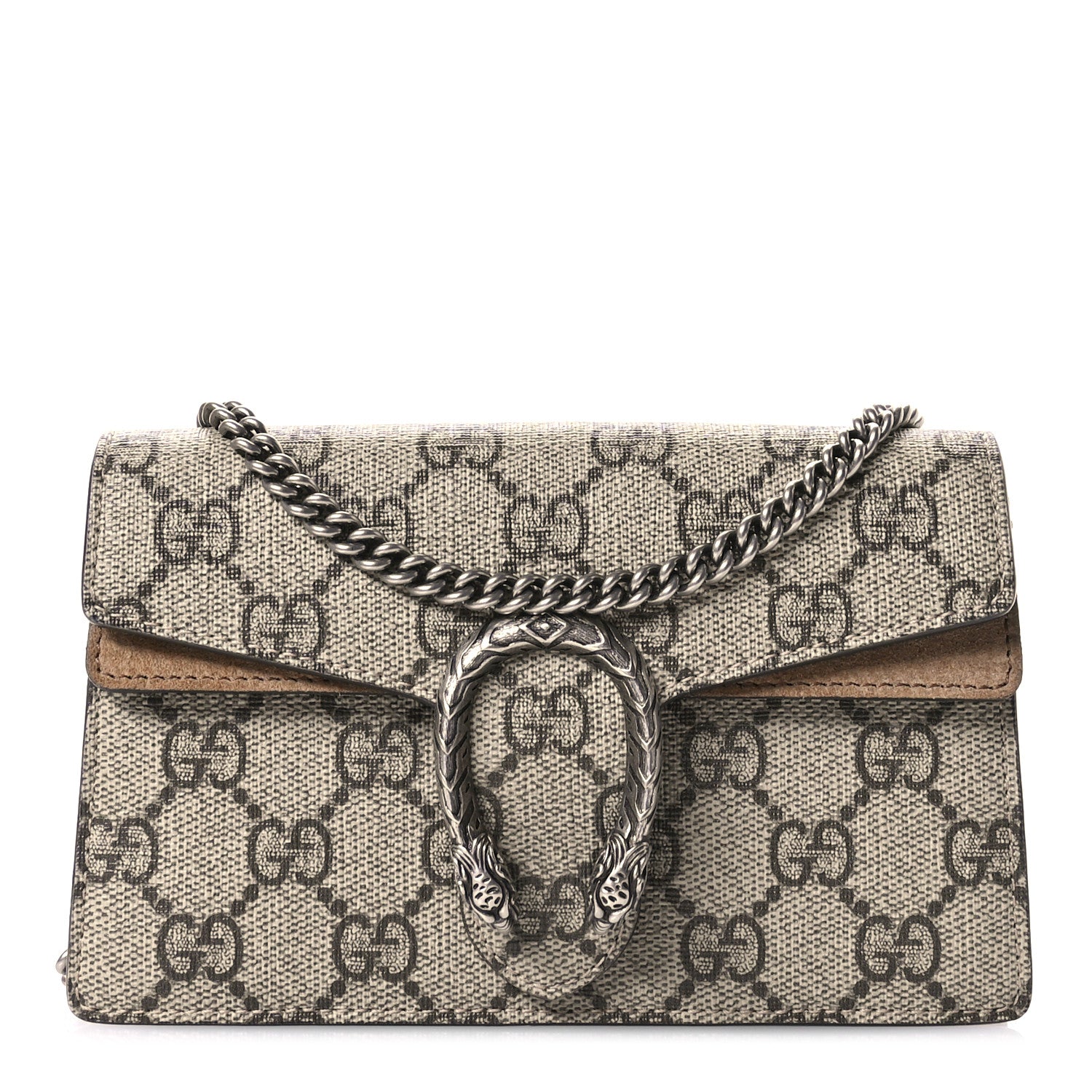 Gucci GG Supreme Monogram Super Mini Dionysus Shoulder Bag Taupe 1 of 11