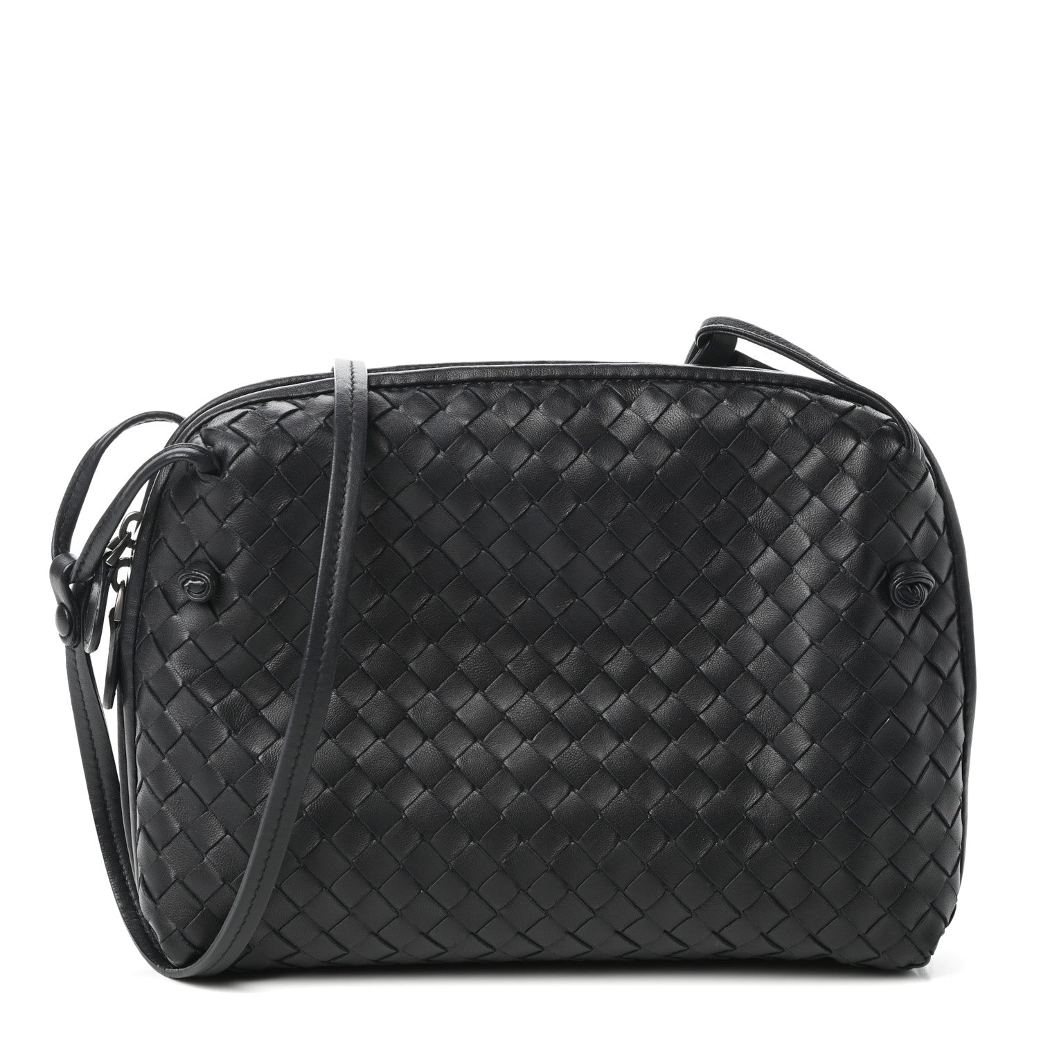 Bottega Veneta Nappa Intrecciato Nodini Crossbody Messenger Black 1 of 9