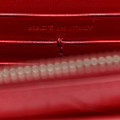 Saint Laurent Calfskin Crocodile Embossed Monogram Sunset Chain Wallet New Lipstick Red 7 of 13