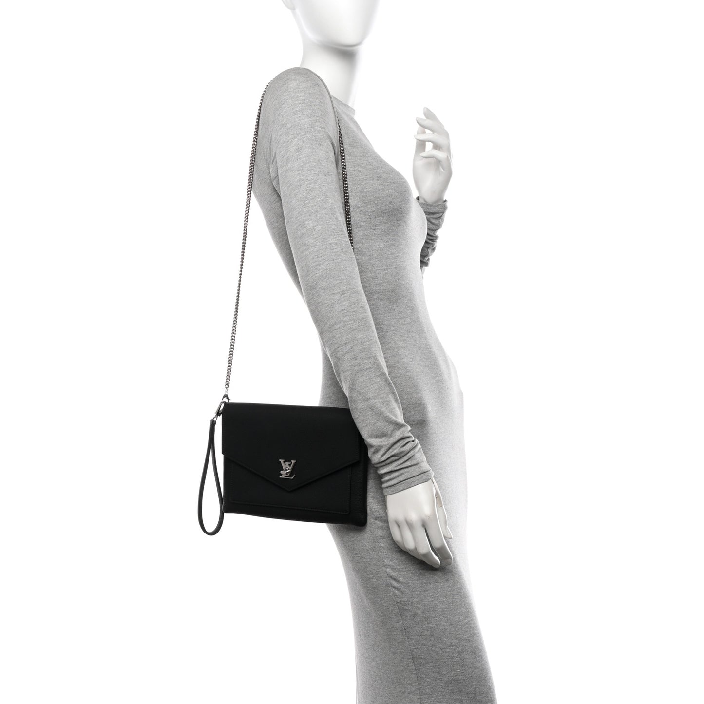Soft Calfskin My Lockme Chain Pochette Black
