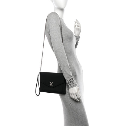 Louis Vuitton Soft Calfskin My Lockme Chain Pochette Black 2 of 10