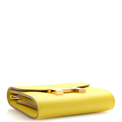 Hermes Evercolor Constance Compact Passant Wallet Lime 4 of 8