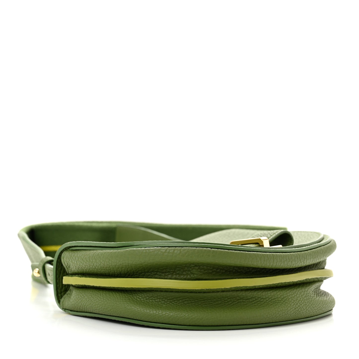 Crispy Calfskin Mini Le Mutin Saddle Bag Green