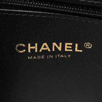 Chanel Calfskin Chevron Quilted Casual Trip Clutch Black 7 of 11