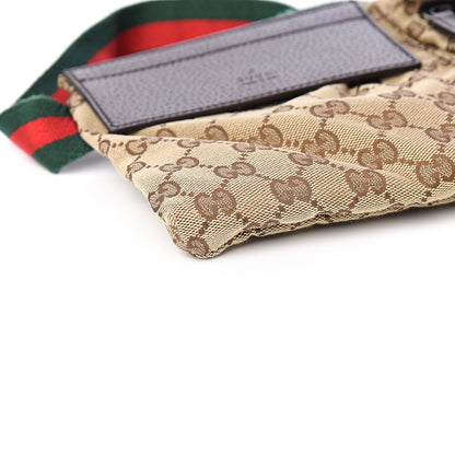 Gucci GG Monogram Web Double Pocket Belt Bag Dark Brown 7 of 9