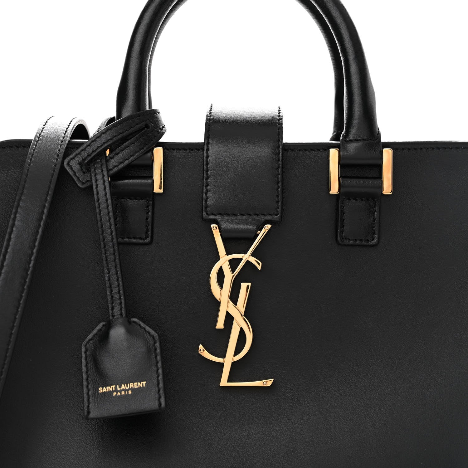 Saint Laurent Calfskin Monogram Baby Cabas Black 8 of 12