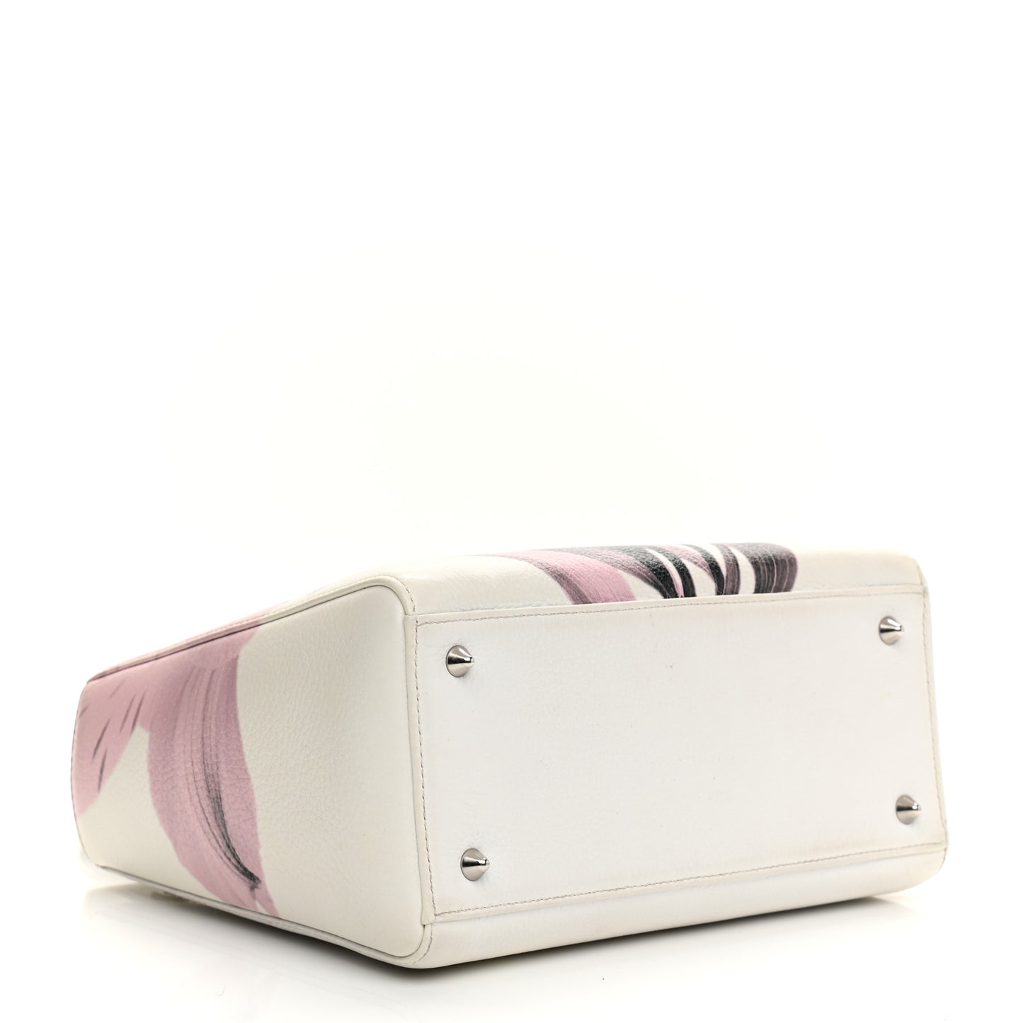 Deerskin Floral Printed Medium Lady Dior White