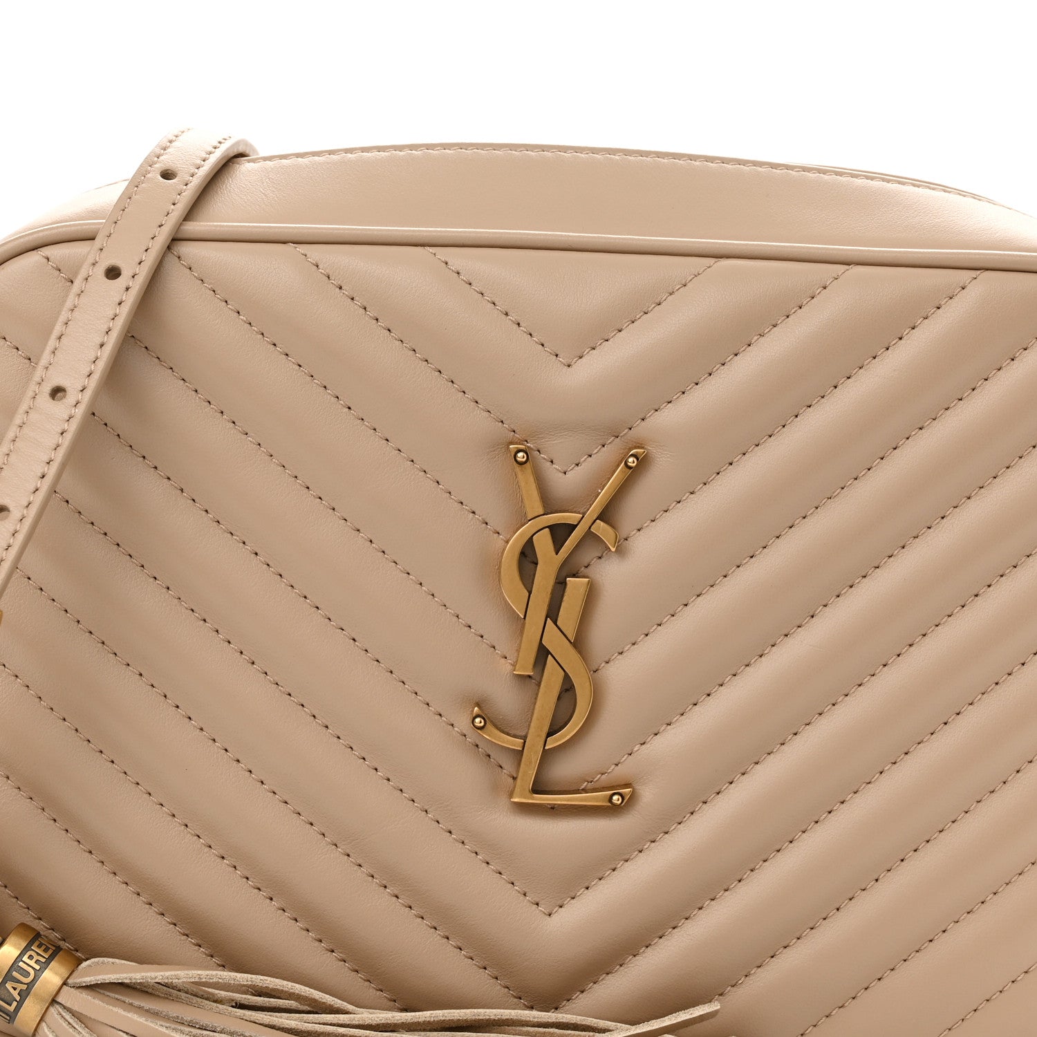 Saint Laurent Calfskin Matelasse Monogram Lou Camera Bag Dark Beige 7 of 10