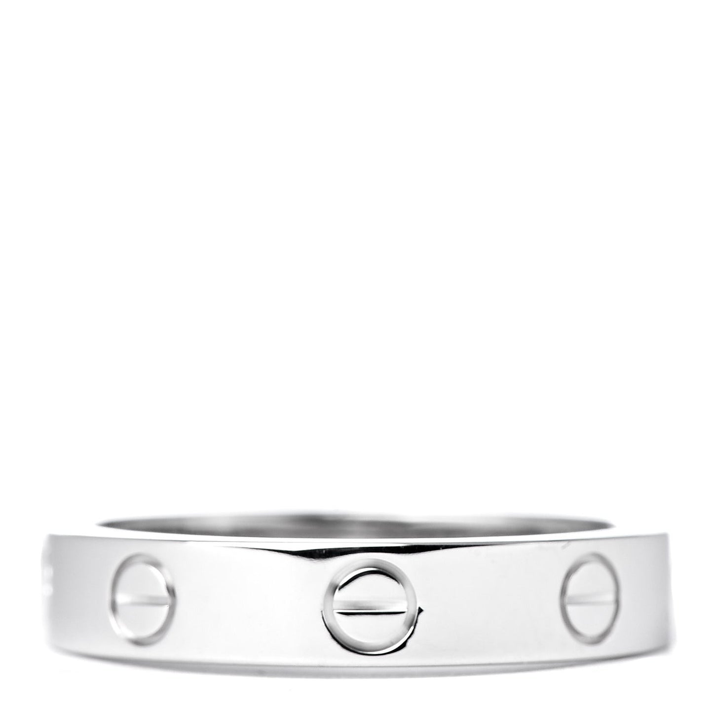 18K White Gold Diamond 3.5mm LOVE Wedding Band Ring 54 6.75