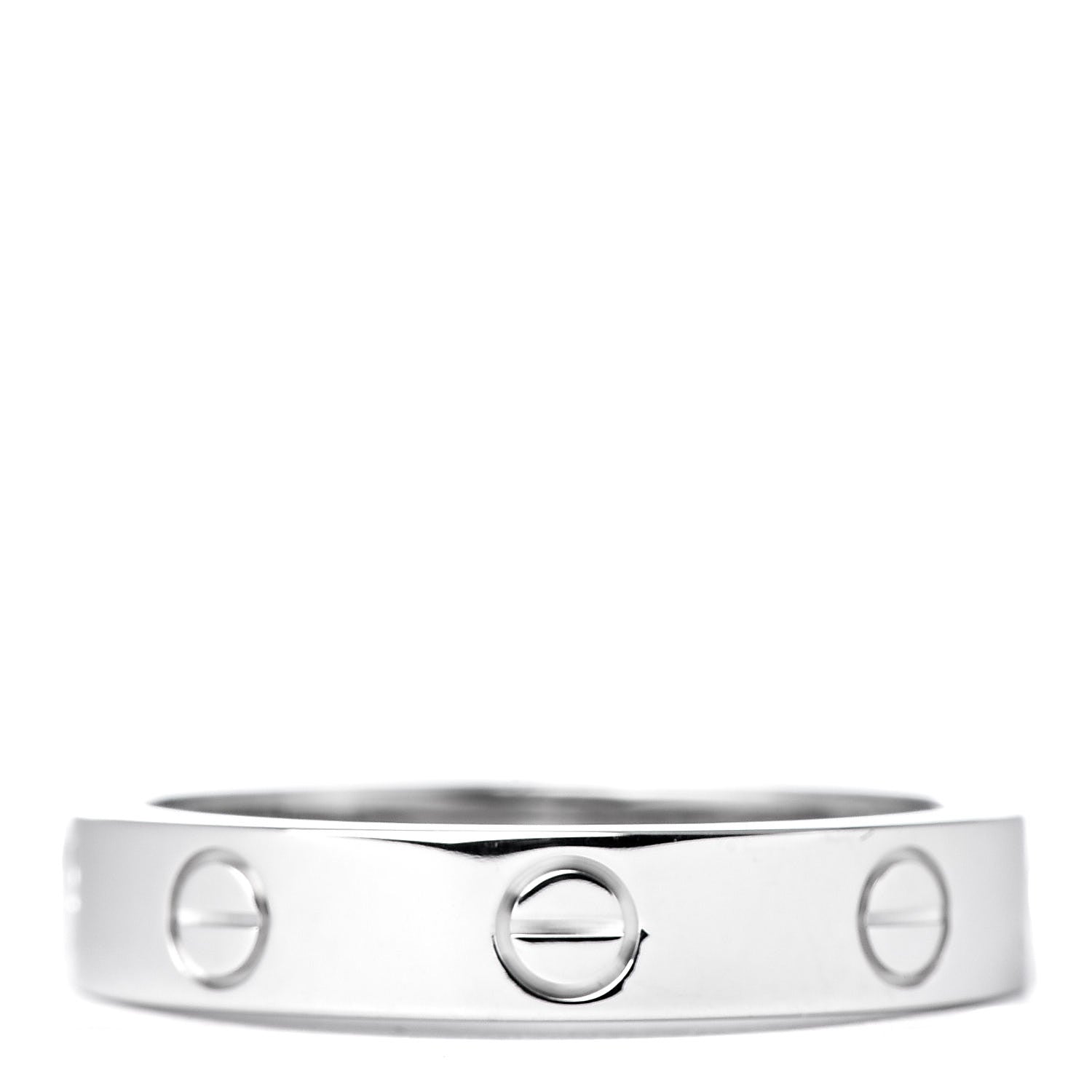 Cartier 18K White Gold Diamond 3.5mm LOVE Wedding Band Ring 54 6.75 3 of 4