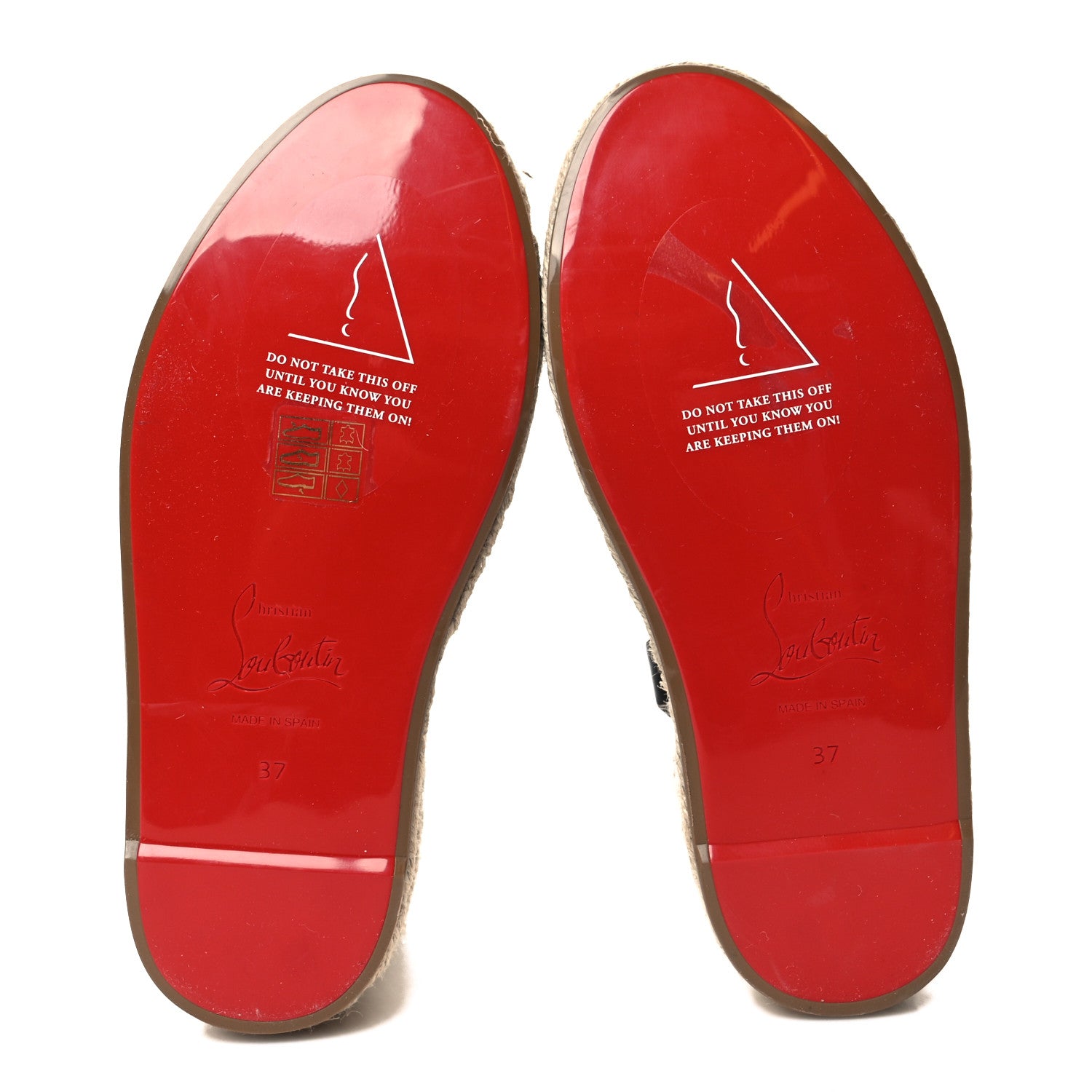 Christian Louboutin Goatskin Mariza Zeppa 130 Espadrille Sandals 37 Black Natural 5 of 7