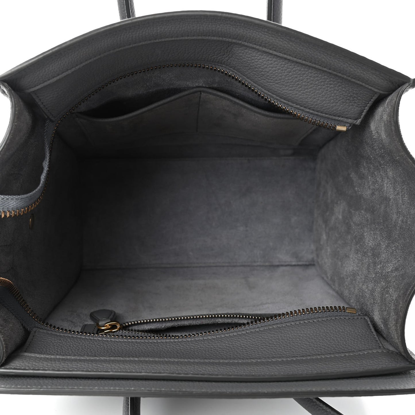 Drummed Calfskin Micro Luggage Kohl