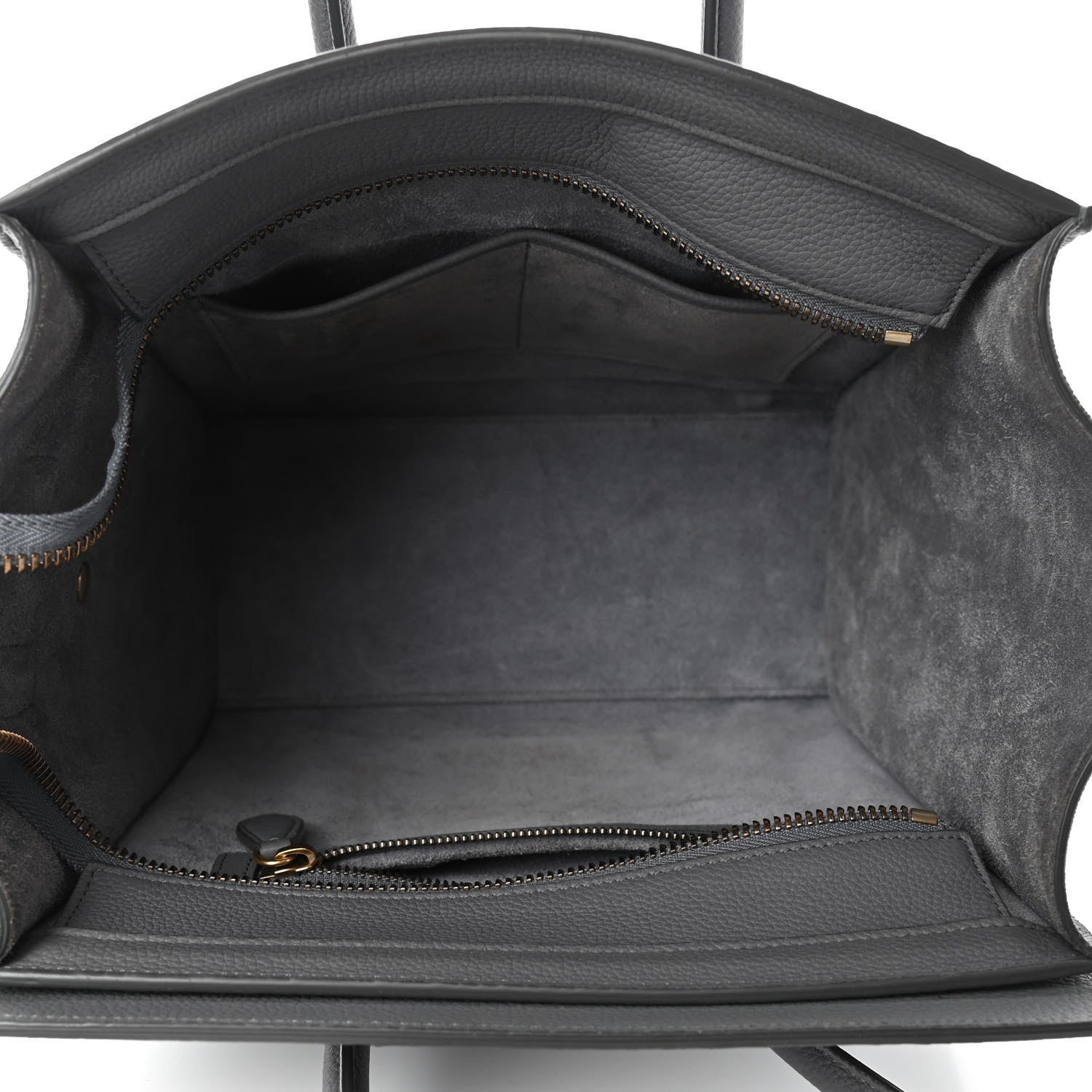 Celine Drummed Calfskin Micro Luggage Kohl 4 of 4