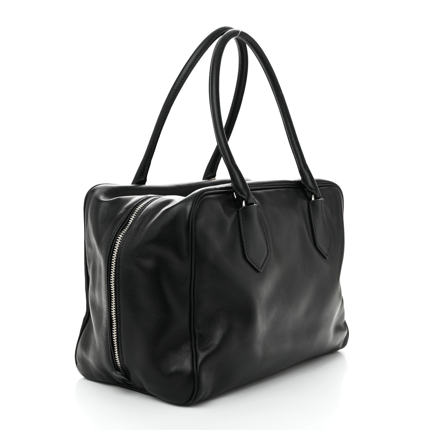 Prada Soft Calf Large Inside Tote Black Mughetto 3 of 12