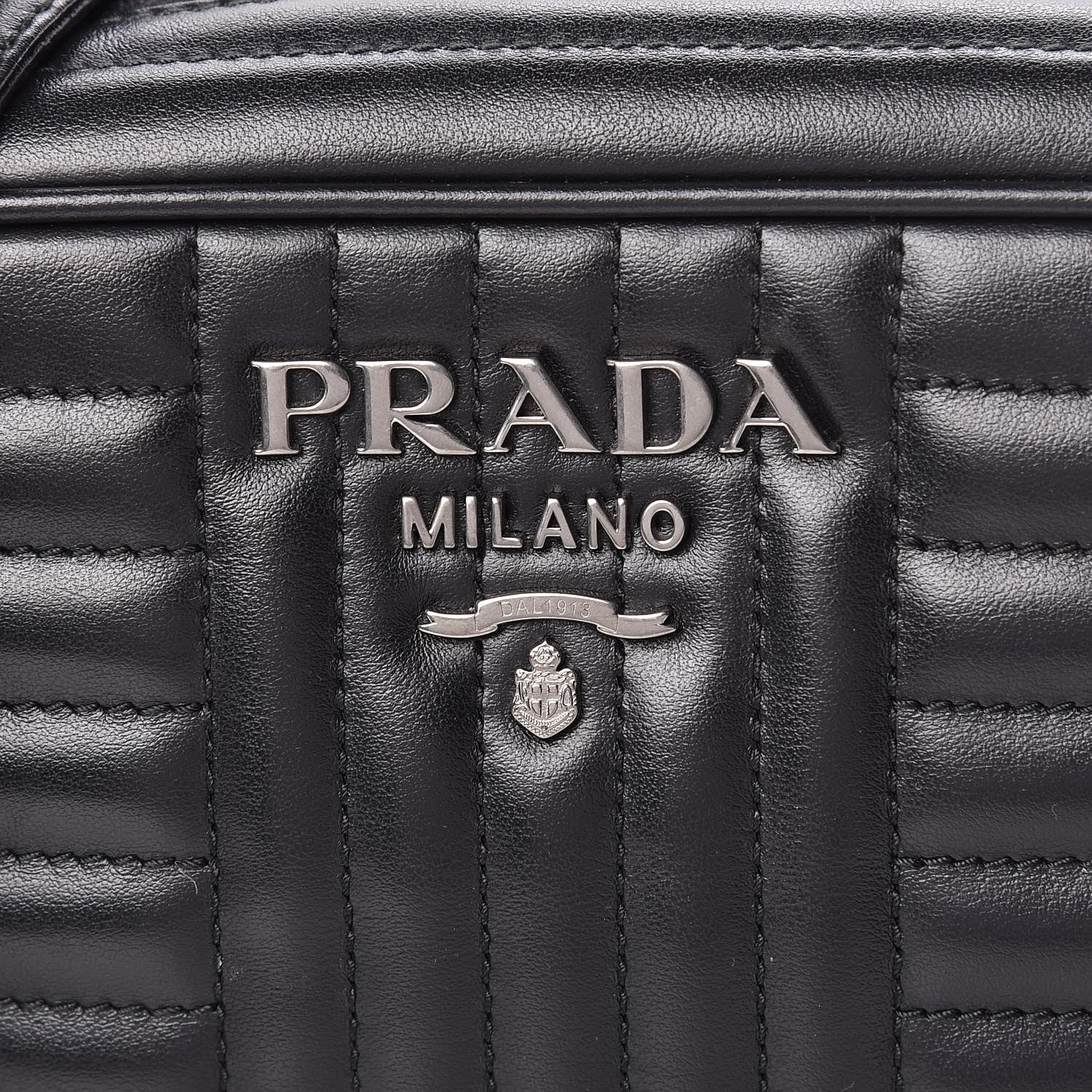 Prada Soft Calfskin Diagramme Crossbody Bag Black 7 of 11