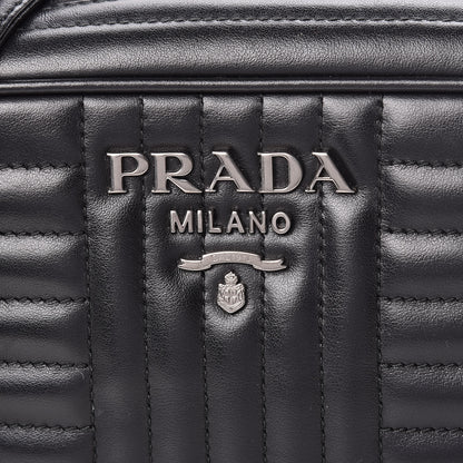 Prada Soft Calfskin Diagramme Crossbody Bag Black 7 of 11