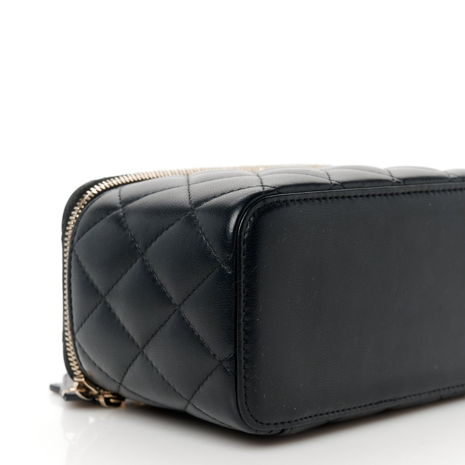 Chanel Lambskin Quilted Pearl Crush Small Vanity Case With Chain Black 9 of 10