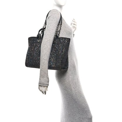 Chanel Calfskin Sequin Small Deauville Tote Black 3 of 10