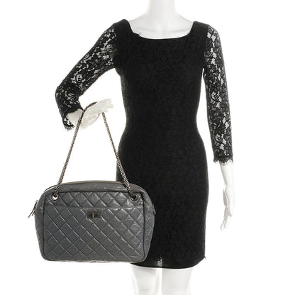 Chanel Aged Calfskin Quilted Large Reissue Camera Case Grey 2 of 7