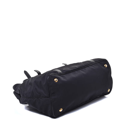 Prada Tessuto Nylon Vitello Daino Tote Black 4 of 8
