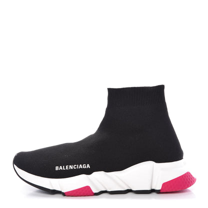 Balenciaga Neoprene Knit Womens Speed Sneakers 39 Black Pink 1 of 9