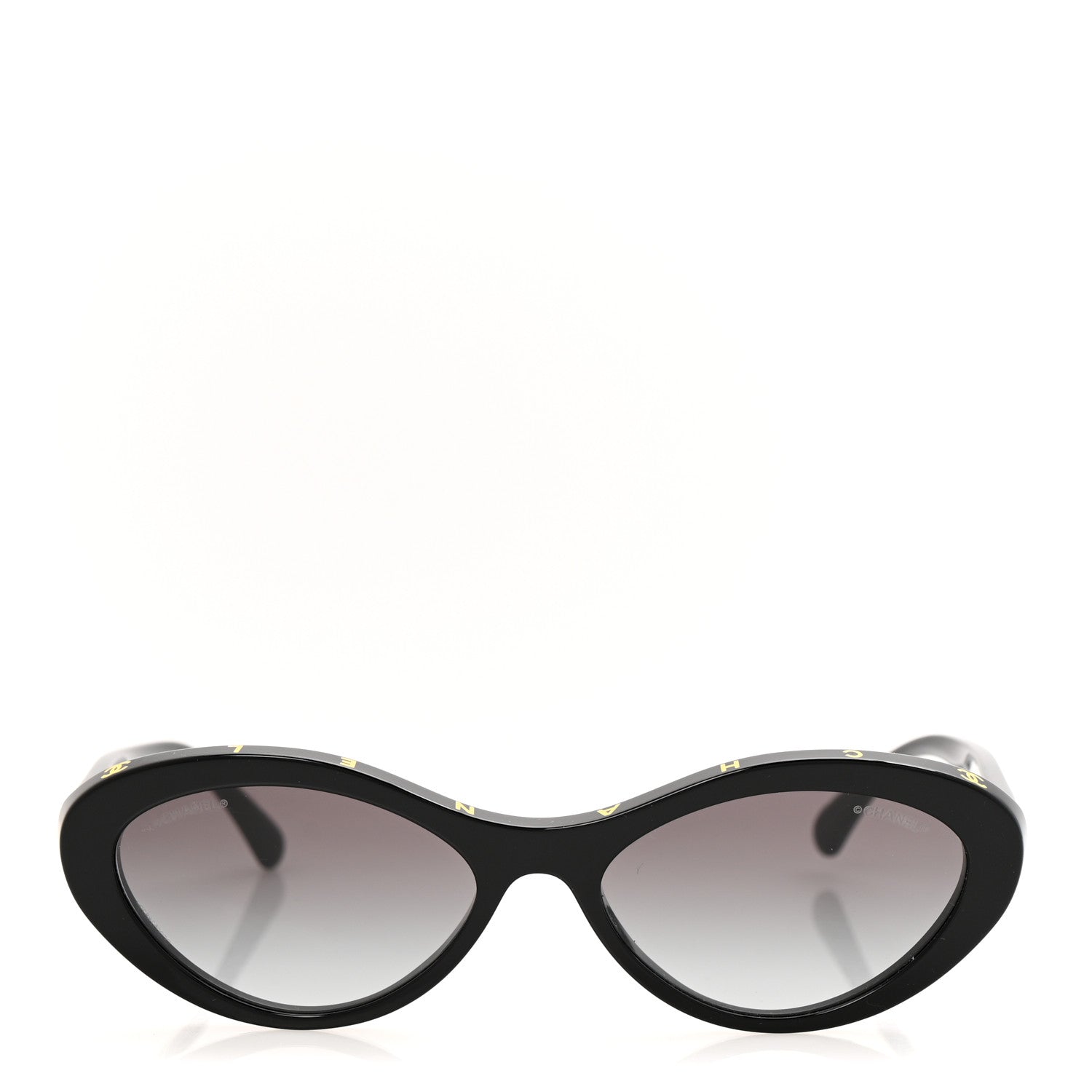 Chanel Acetate Oval Sunglasses 5416 Black Yellow 2 of 8