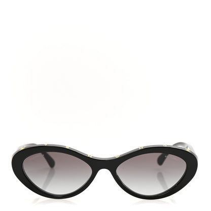 Chanel Acetate Oval Sunglasses 5416 Black Yellow 2 of 8