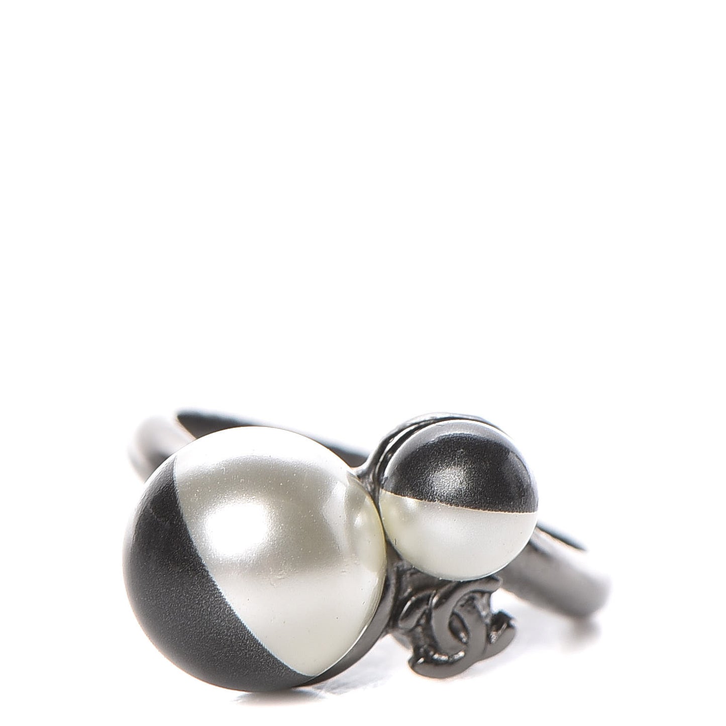Pearl CC Ring 6 Silver Grey White