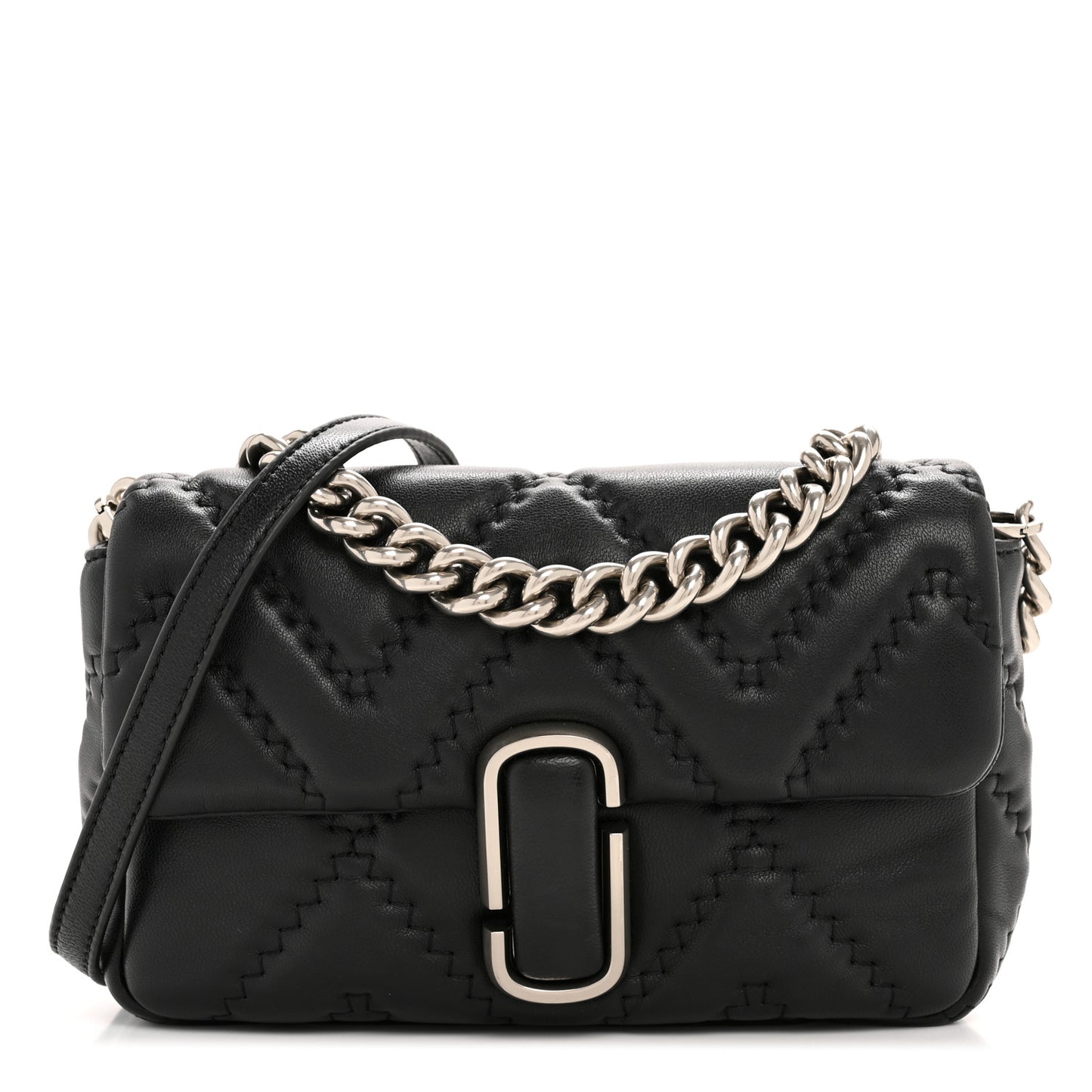 Calfskin Quilted J Marc Shoulder Bag Black
