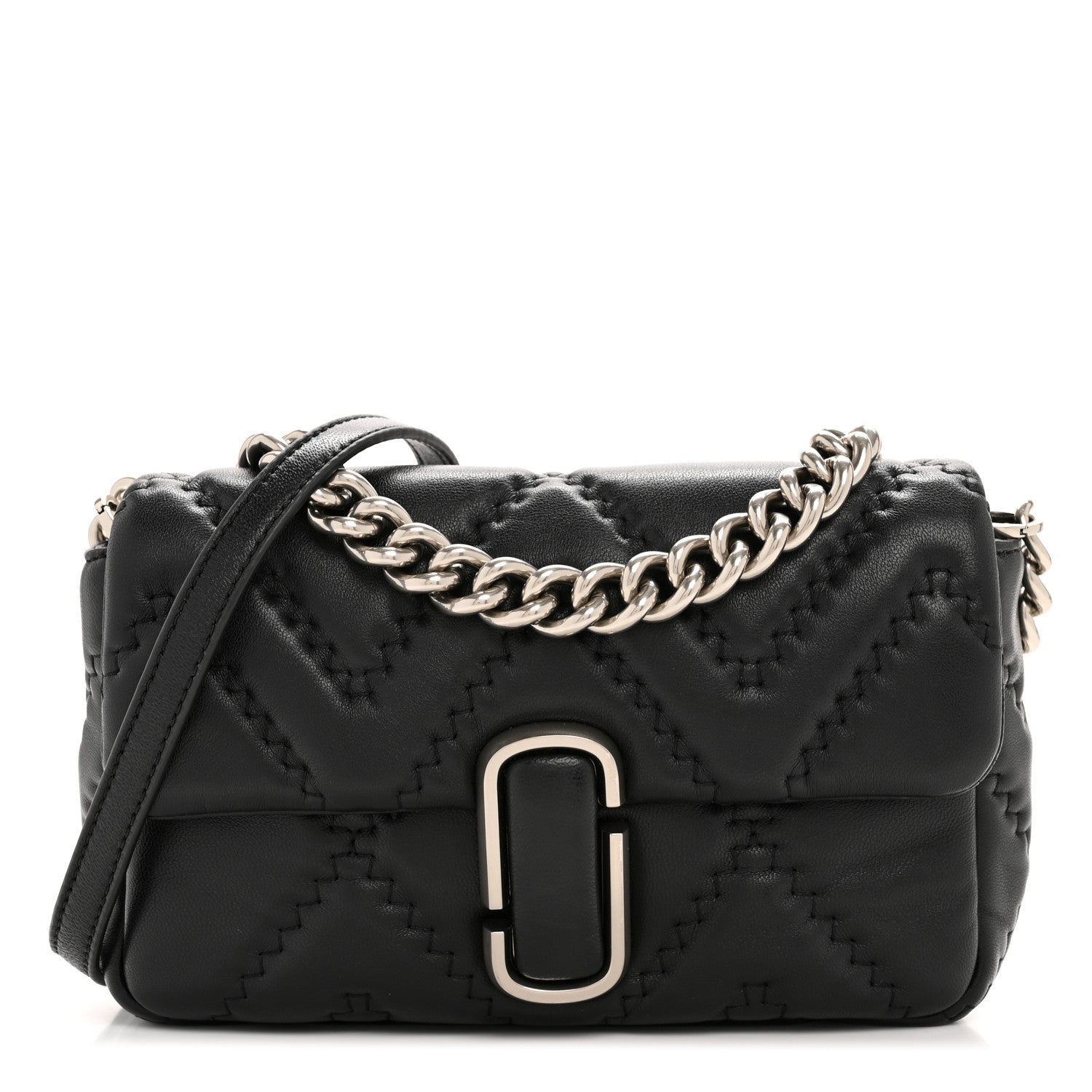 Marc Jacobs Calfskin Quilted J Marc Shoulder Bag Black 1 of 13