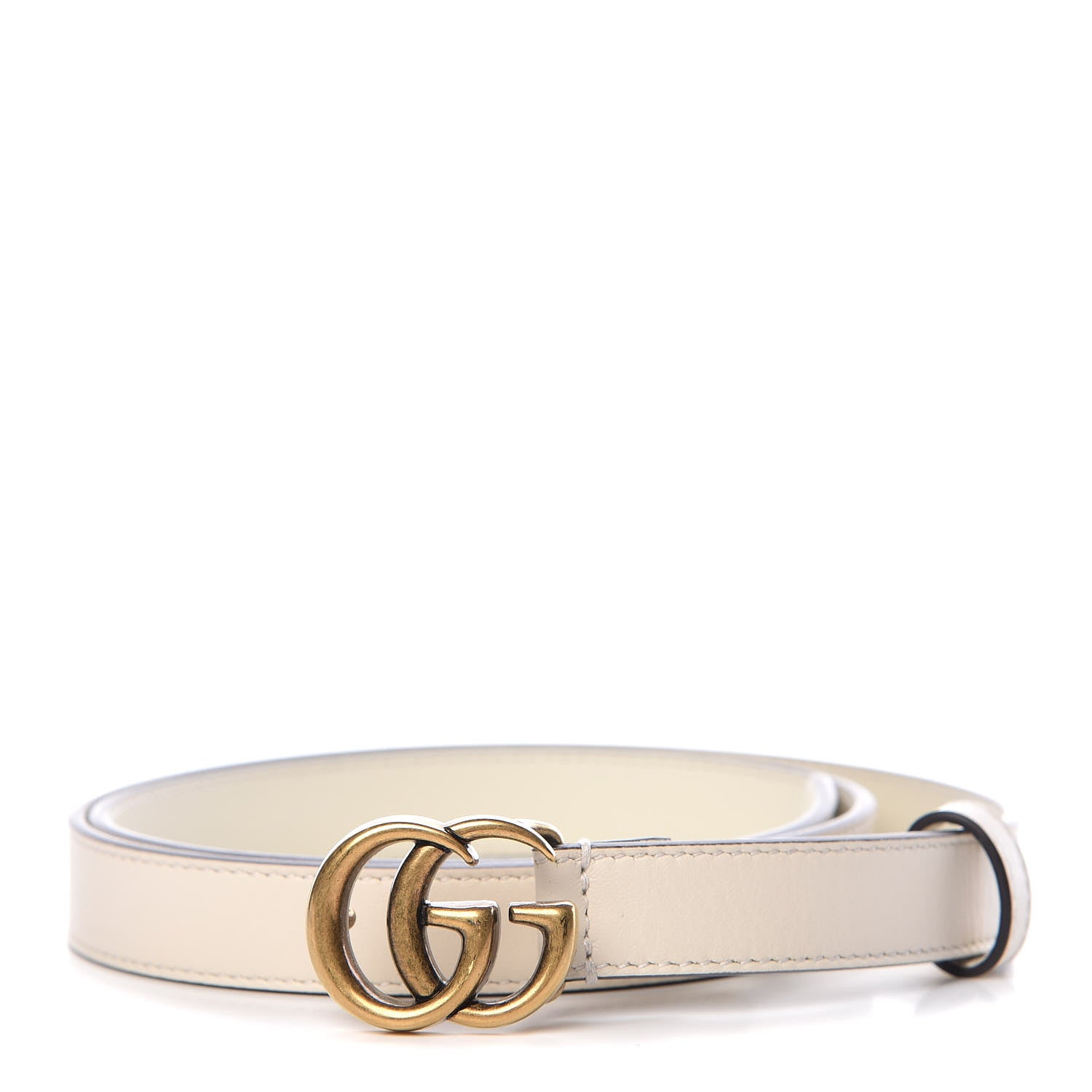 Gucci Calfskin Double G 20mm Belt 85 34 Mystic White 1 of 6